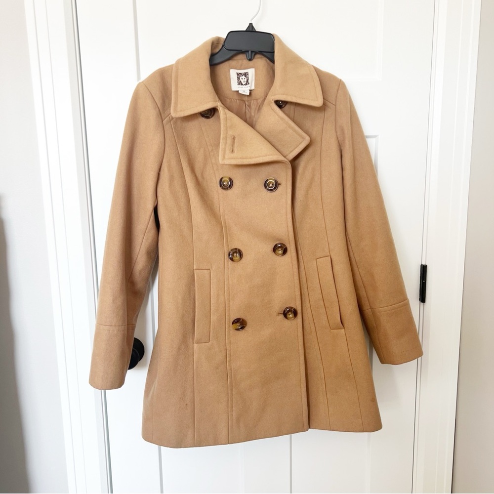 Anne Klein Wool Blend Winter Peacoat Coat